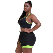 Women 2 Piece Bra Short Set Plus Size Yoga Gym Workout Clothes Activewear 4XL