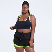 Women 2 Piece Bra Short Set Plus Size Yoga Gym Workout Clothes Activewear 4XL