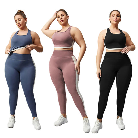 2 Piece Fitness Suit Big Size Lady Activewear